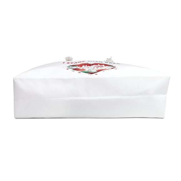 I Stand with Gaza White Tote Bag Palestinian Heart Love Free Gaza Palest… - Picture 4 of 5